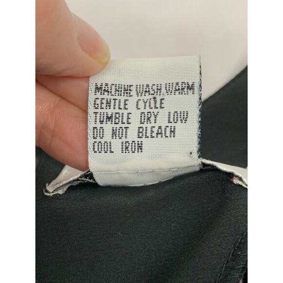 Vintage Ginger Meggs Women’s Short Sleeve Silky Top Chest Pocket Black M - Picture 5 of 11